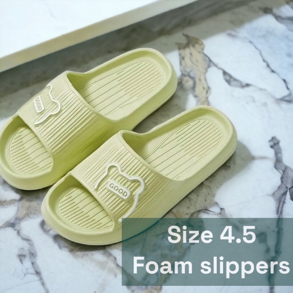 Shoes - NWT soft SLIPPERS size 4-4.5 in pale green, slip on shoes, cushioned